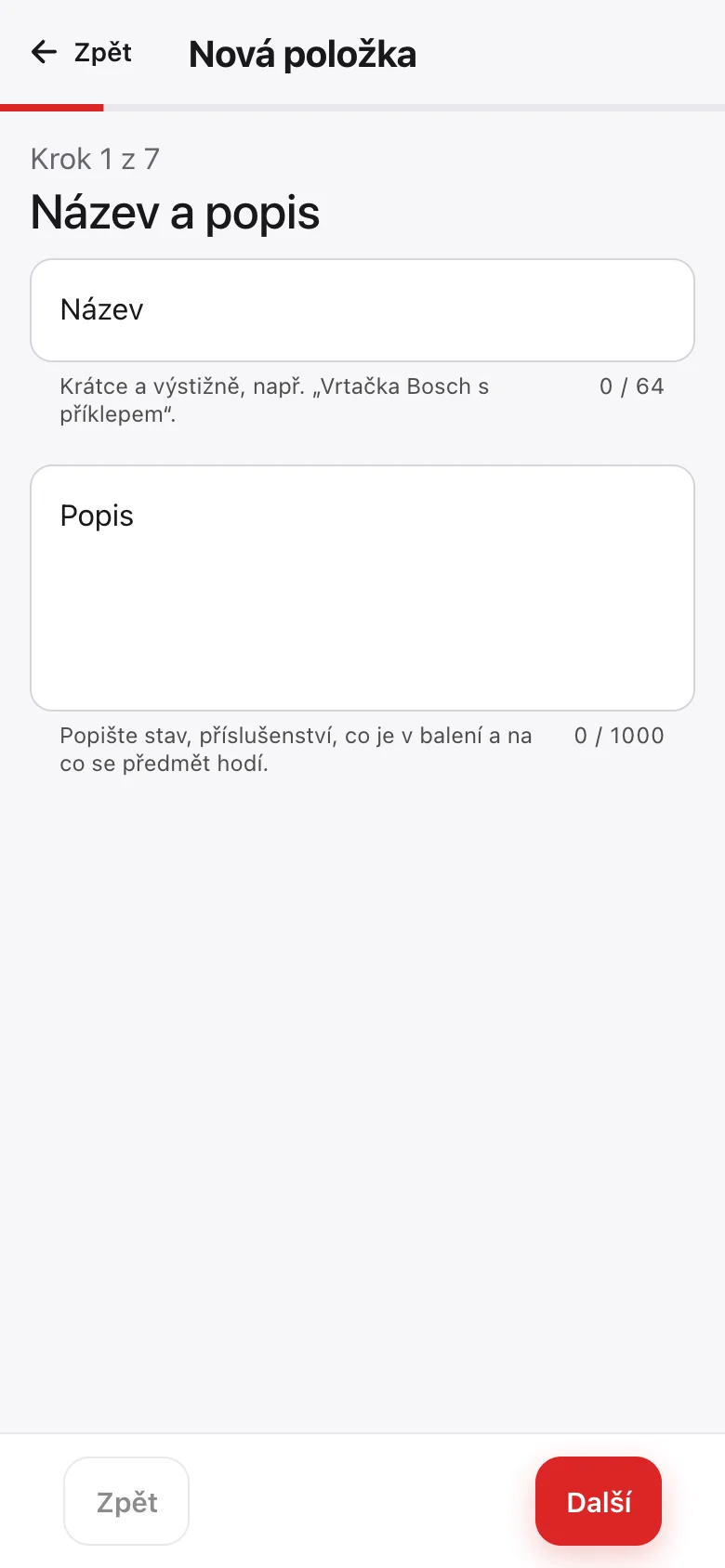 Přidání předmětu